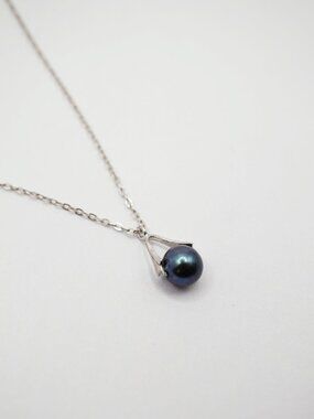 PC006 vintage sterling silver pearl pendant